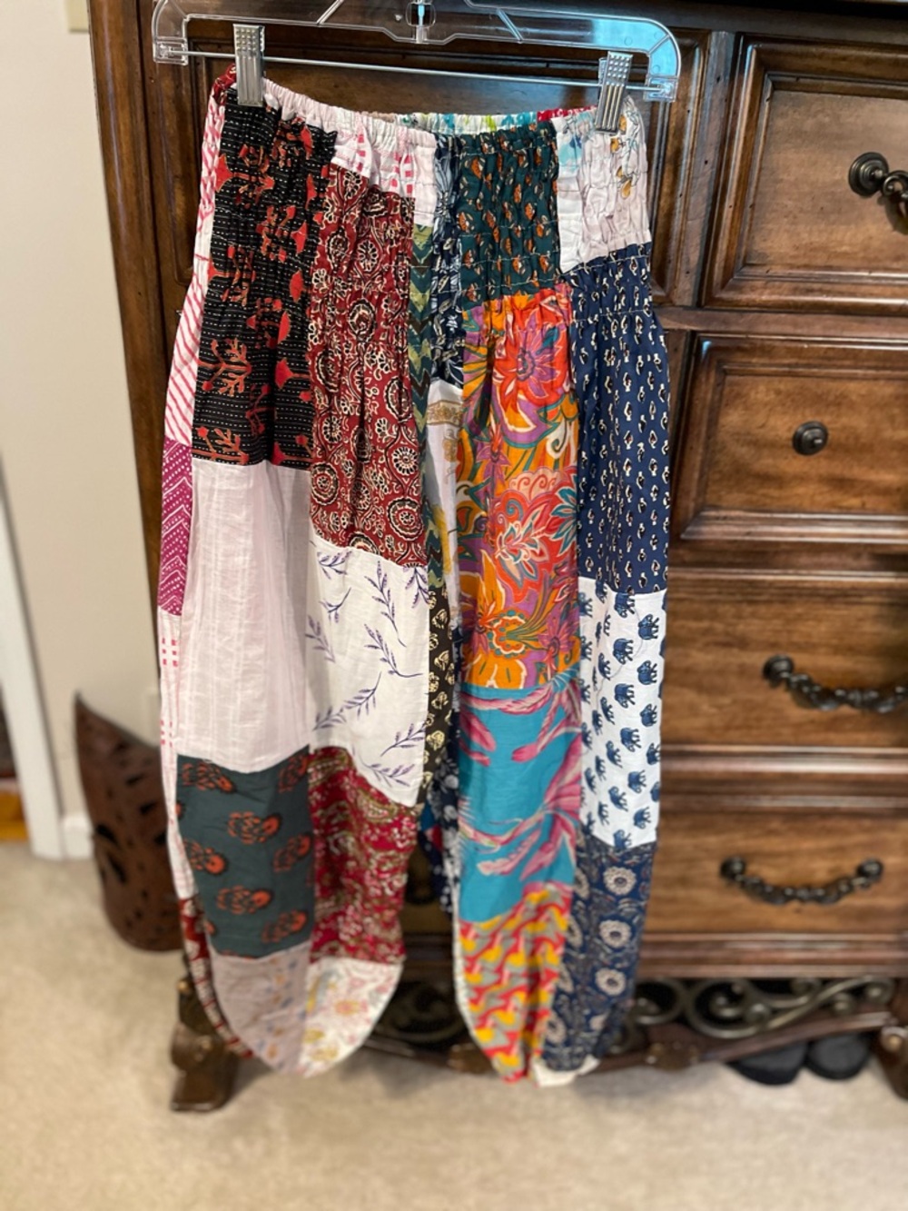 Multicolor Patchwork Boho Jogger Pants - Picture 4 of 5